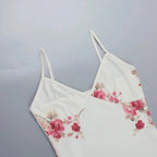 Vestido sin mangas con tirantes y estampado Floral, vestido elegante de verano para mujer, vestido Halter para fiesta en la playa, vestidos largos ajustados con cuello en V a la moda para mujer - VibraStore
