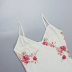 Vestido sin mangas con tirantes y estampado Floral, vestido elegante de verano para mujer, vestido Halter para fiesta en la playa, vestidos largos ajustados con cuello en V a la moda para mujer - VibraStore