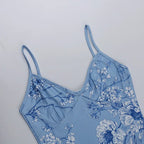 Vestido sin mangas con tirantes y estampado Floral, vestido elegante de verano para mujer, vestido Halter para fiesta en la playa, vestidos largos ajustados con cuello en V a la moda para mujer - VibraStore