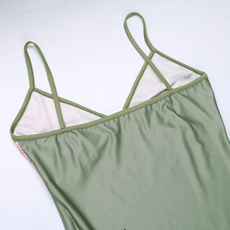 Vestido sin mangas con tirantes y estampado Floral, vestido elegante de verano para mujer, vestido Halter para fiesta en la playa, vestidos largos ajustados con cuello en V a la moda para mujer - VibraStore