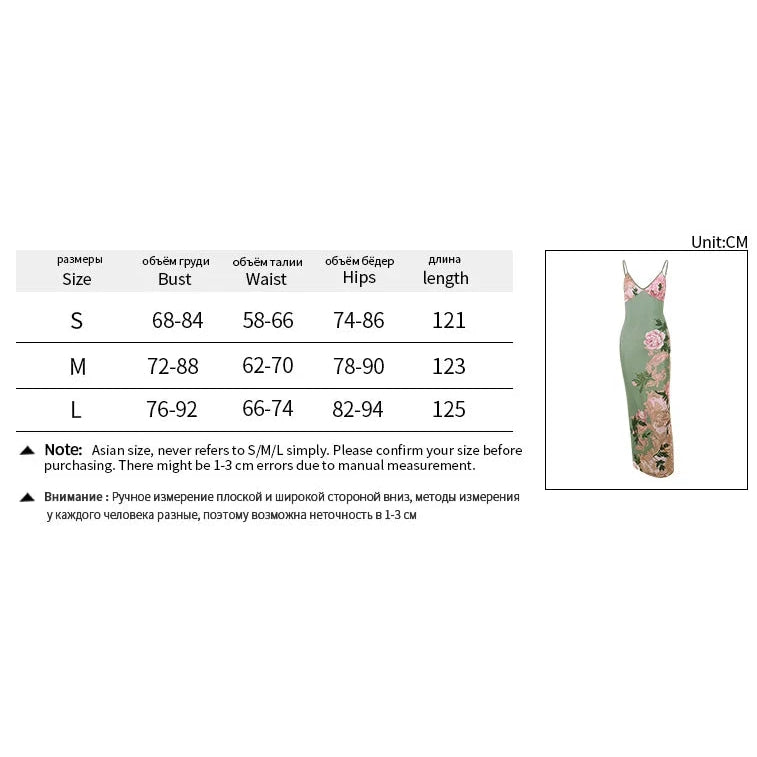 Vestido sin mangas con tirantes y estampado Floral, vestido elegante de verano para mujer, vestido Halter para fiesta en la playa, vestidos largos ajustados con cuello en V a la moda para mujer - VibraStore