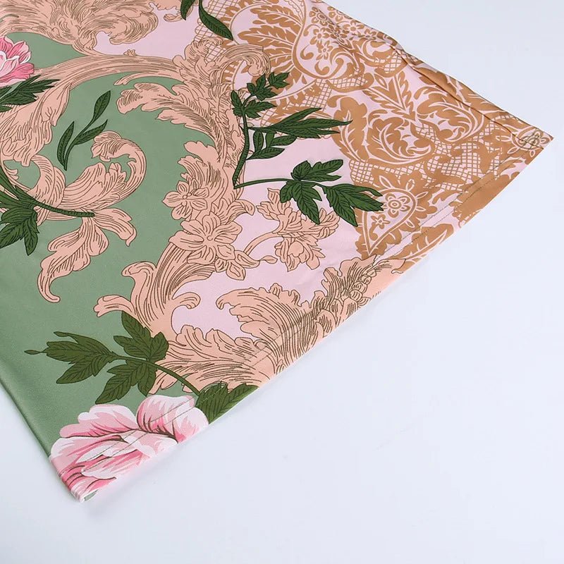 Vestido sin mangas con tirantes y estampado Floral, vestido elegante de verano para mujer, vestido Halter para fiesta en la playa, vestidos largos ajustados con cuello en V a la moda para mujer - VibraStore