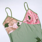 Vestido sin mangas con tirantes y estampado Floral, vestido elegante de verano para mujer, vestido Halter para fiesta en la playa, vestidos largos ajustados con cuello en V a la moda para mujer - VibraStore