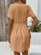 Vestido tejido de gran tamaño para mujer, vestido largo bohemio informal de verano con bolsillos, ropa de longitud completa - VibraStore