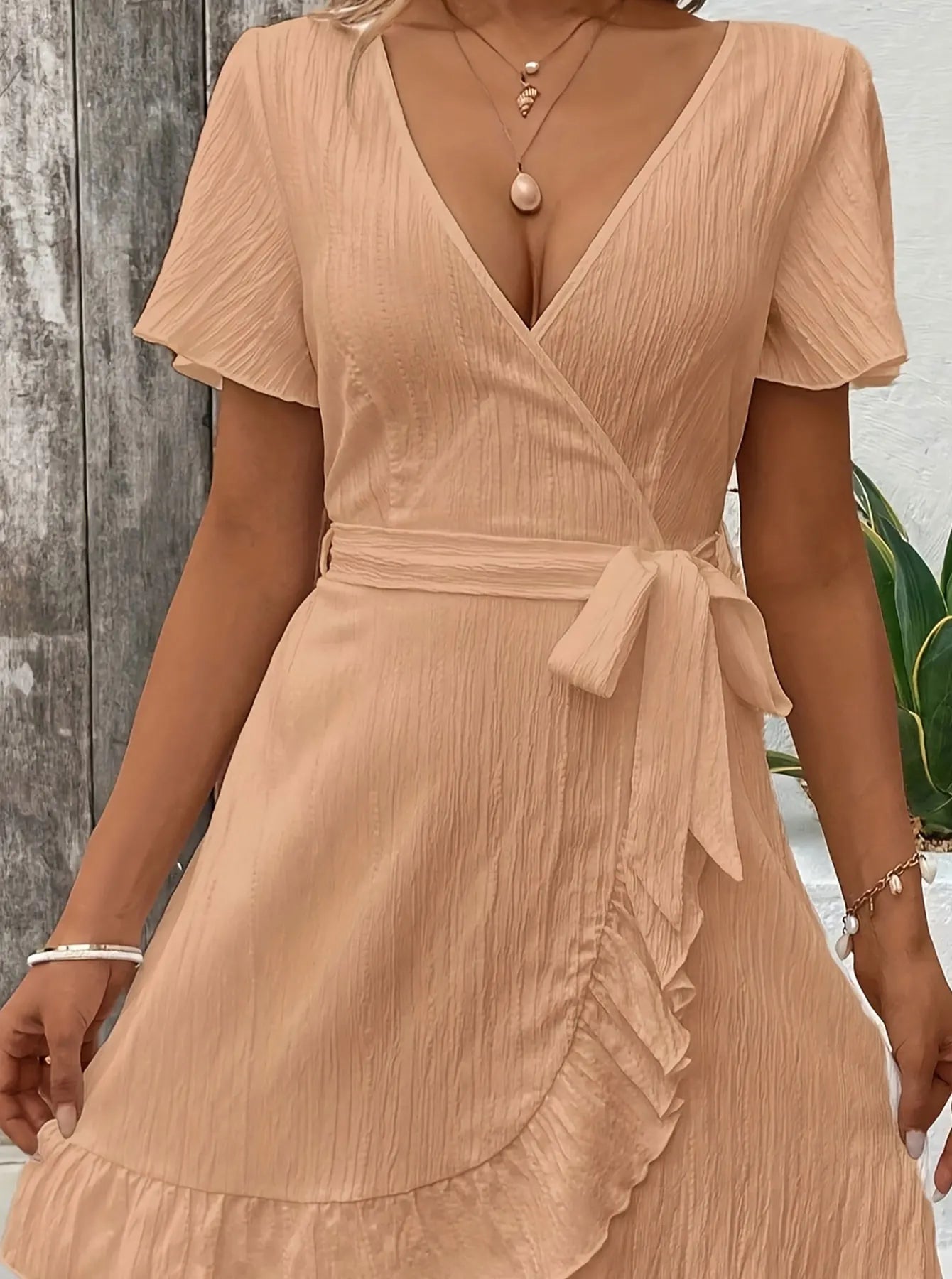 Vestido tejido de gran tamaño para mujer, vestido largo bohemio informal de verano con bolsillos, ropa de longitud completa - VibraStore