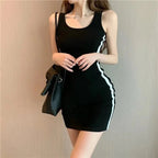 Vestido tubo informal de verano para mujer, vestido ajustado elástico sexi sin mangas con tirantes finos para mujer QT030 - VibraStore