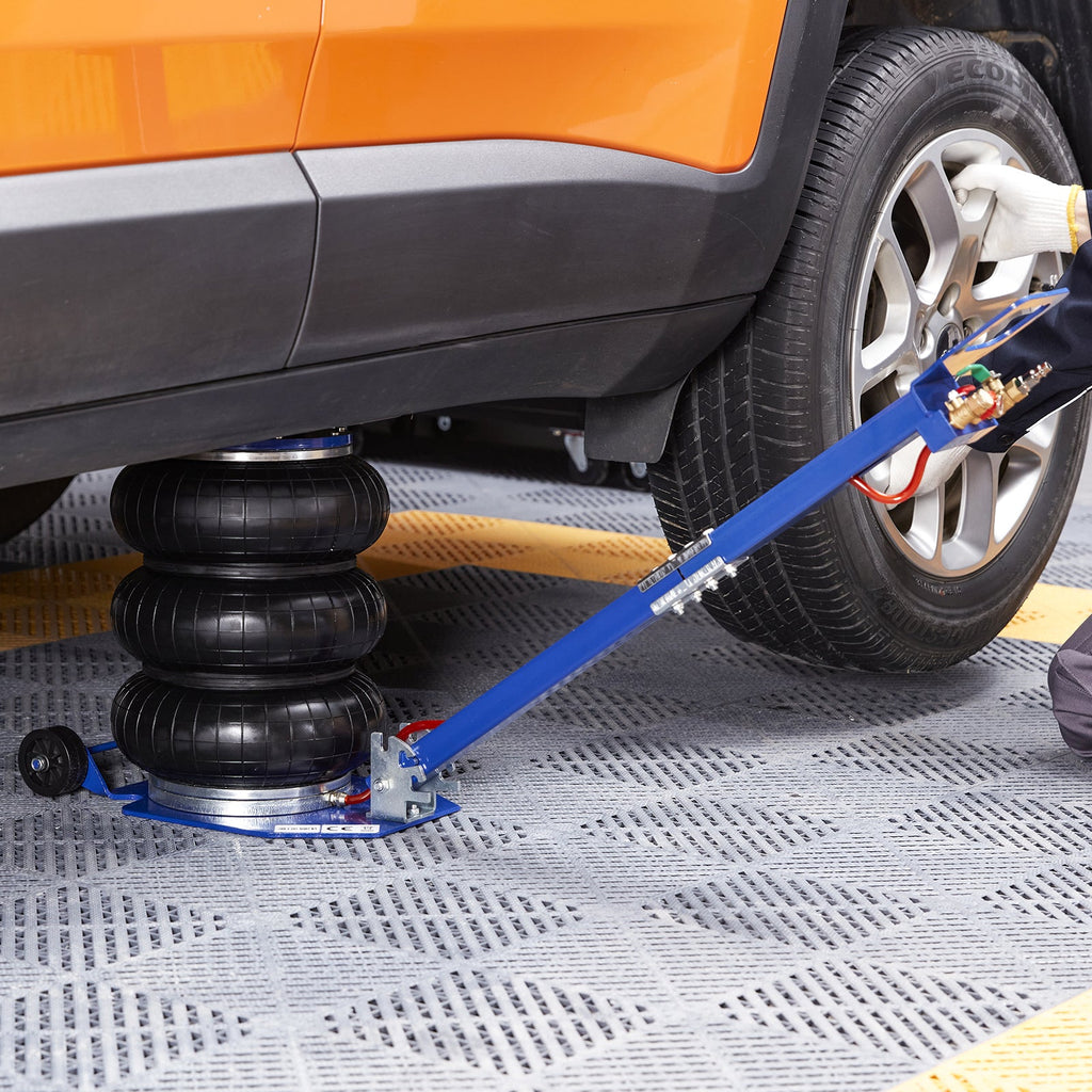 VEVOR Air Jack, 3 Ton 6600 Lbs Triple Bag Air Jack, Airbag Jack With Six Steel Pipes, Lift Up, 3 - 5 S Fast Lifting Pneumatic Jack, With Adjustable Long Handles For Cars, Garages, Repair Blue - VibraStore