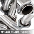 VEVOR Exhaust Header Set 1 Exhaust Turbo Headers, Stainless Steel Exhaust Manifold Headers, Shorty Engine Conversion LS Swap Exhaust Headers For Chevy LS1 LS2 LS3 LS6 LS10 SUV Truck Car - VibraStore