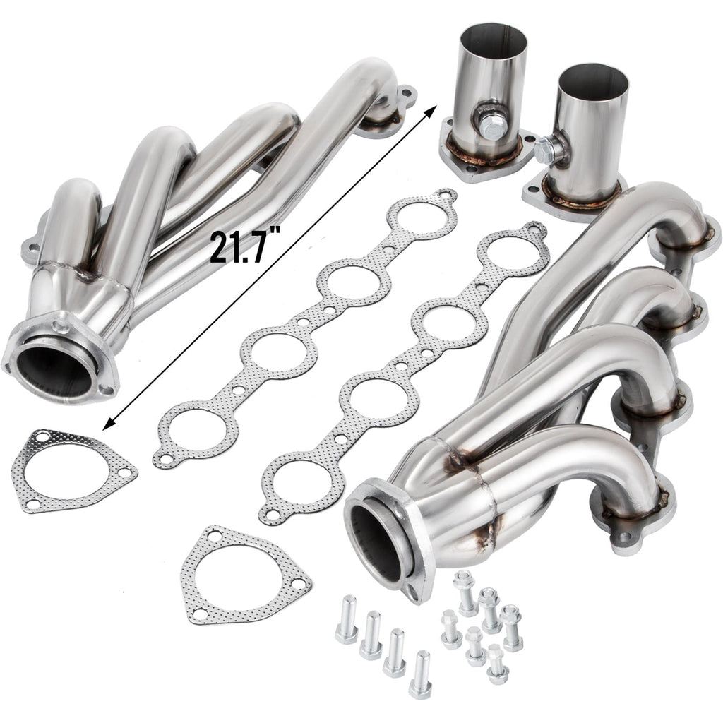 VEVOR Exhaust Header Set 1 Exhaust Turbo Headers, Stainless Steel Exhaust Manifold Headers, Shorty Engine Conversion LS Swap Exhaust Headers For Chevy LS1 LS2 LS3 LS6 LS10 SUV Truck Car - VibraStore