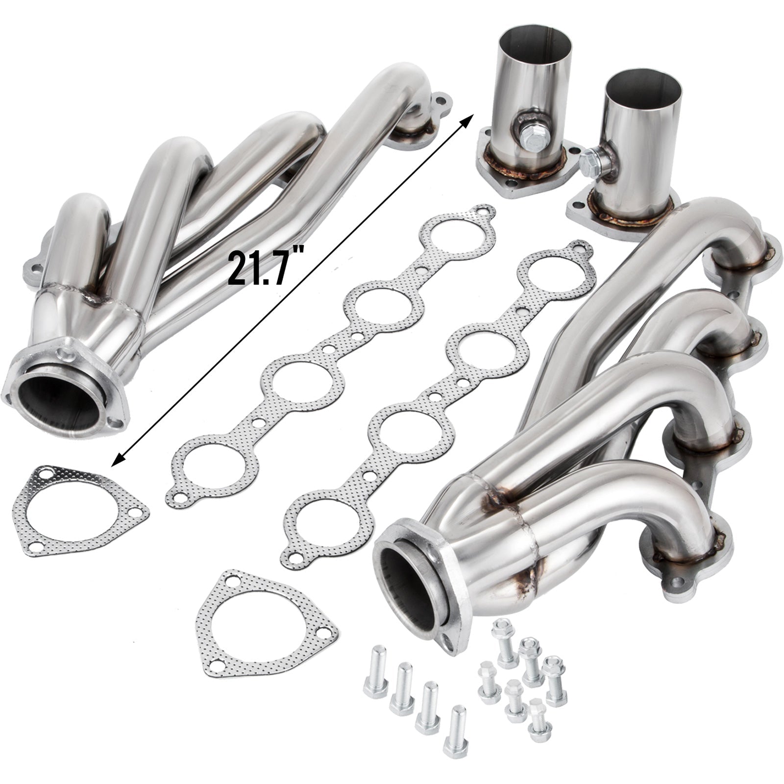 VEVOR Exhaust Header Set 1 Exhaust Turbo Headers, Stainless Steel Exhaust Manifold Headers, Shorty Engine Conversion LS Swap Exhaust Headers For Chevy LS1 LS2 LS3 LS6 LS10 SUV Truck Car - VibraStore
