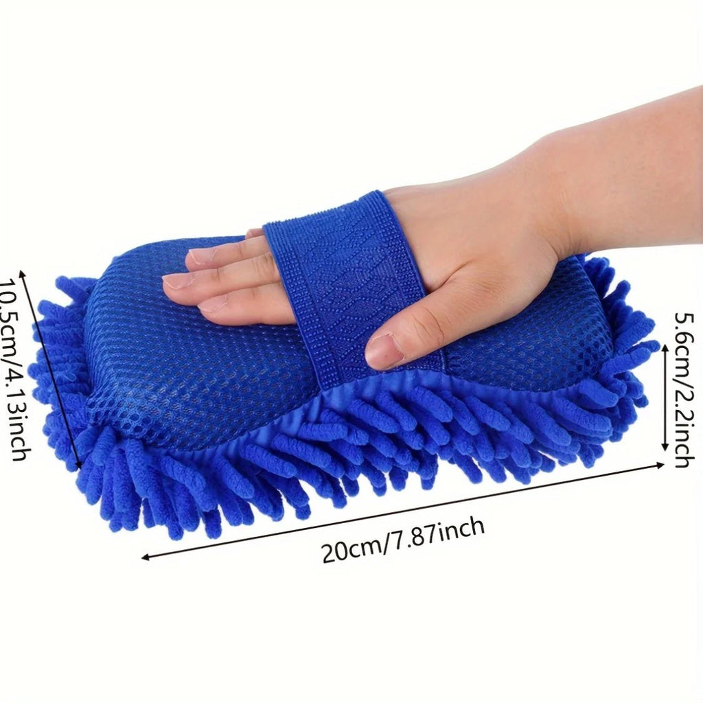 Washing Sponge Brush Soft Chenille Coral Fleece Microfiber Washing Brush Car Body Cleaning Water Absorbtion Brushes Detailing - VibraStore