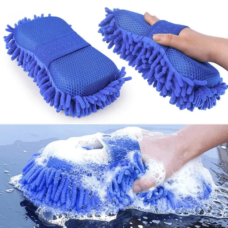 Washing Sponge Brush Soft Chenille Coral Fleece Microfiber Washing Brush Car Body Cleaning Water Absorbtion Brushes Detailing - VibraStore