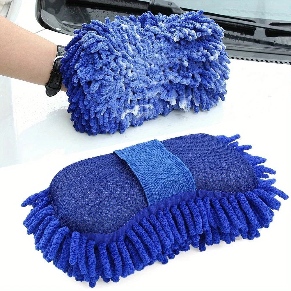 Washing Sponge Brush Soft Chenille Coral Fleece Microfiber Washing Brush Car Body Cleaning Water Absorbtion Brushes Detailing - VibraStore