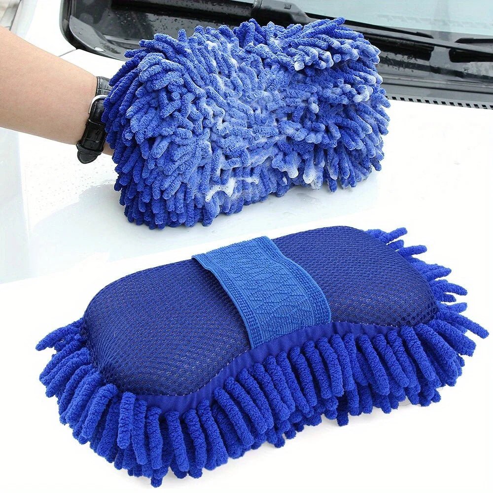 Washing Sponge Brush Soft Chenille Coral Fleece Microfiber Washing Brush Car Body Cleaning Water Absorbtion Brushes Detailing - VibraStore