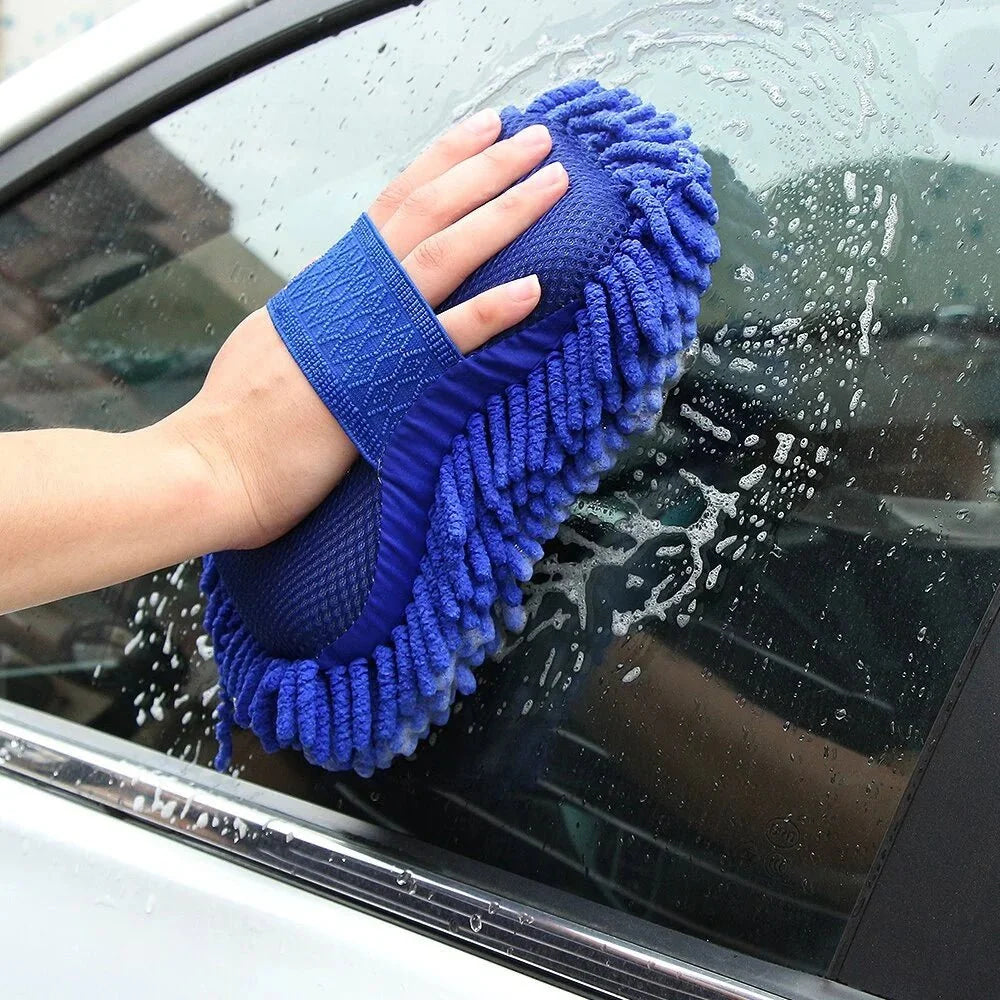Washing Sponge Brush Soft Chenille Coral Fleece Microfiber Washing Brush Car Body Cleaning Water Absorbtion Brushes Detailing - VibraStore