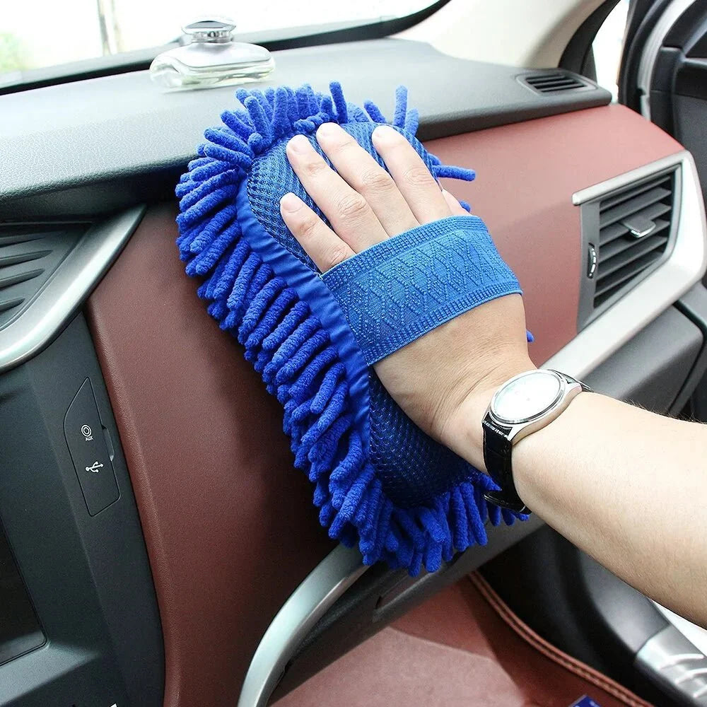 Washing Sponge Brush Soft Chenille Coral Fleece Microfiber Washing Brush Car Body Cleaning Water Absorbtion Brushes Detailing - VibraStore