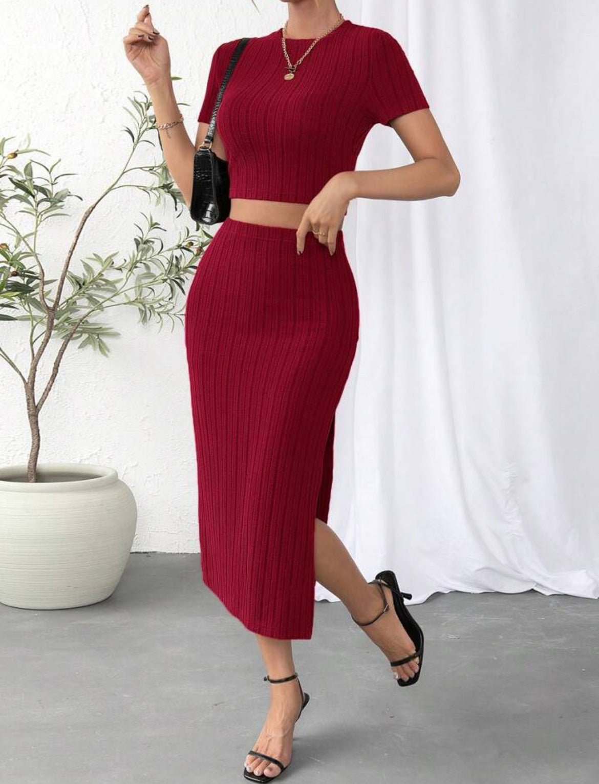 Women's Fashion High Waist Side Slim Fit Suit - VibraStore
