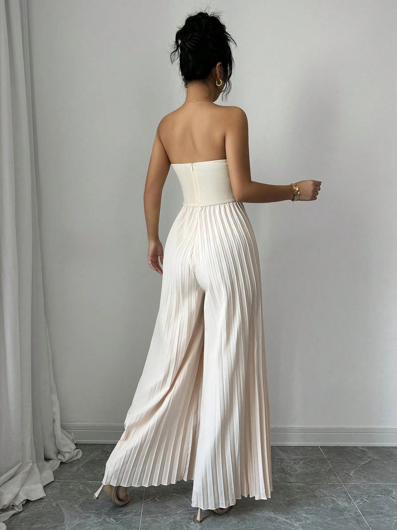 Women's Solid - color Tube Top With Waist - cinching Design - VibraStore