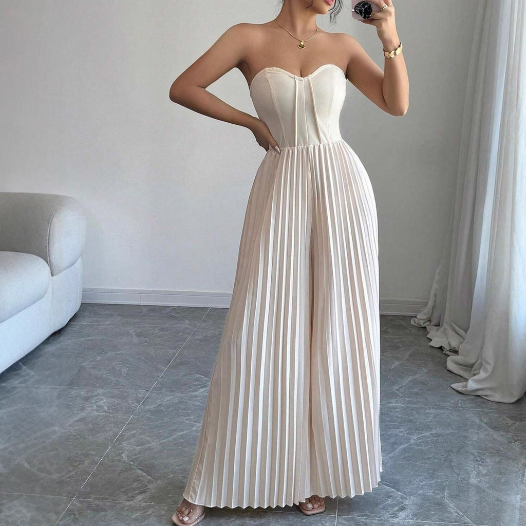 Women's Solid - color Tube Top With Waist - cinching Design - VibraStore