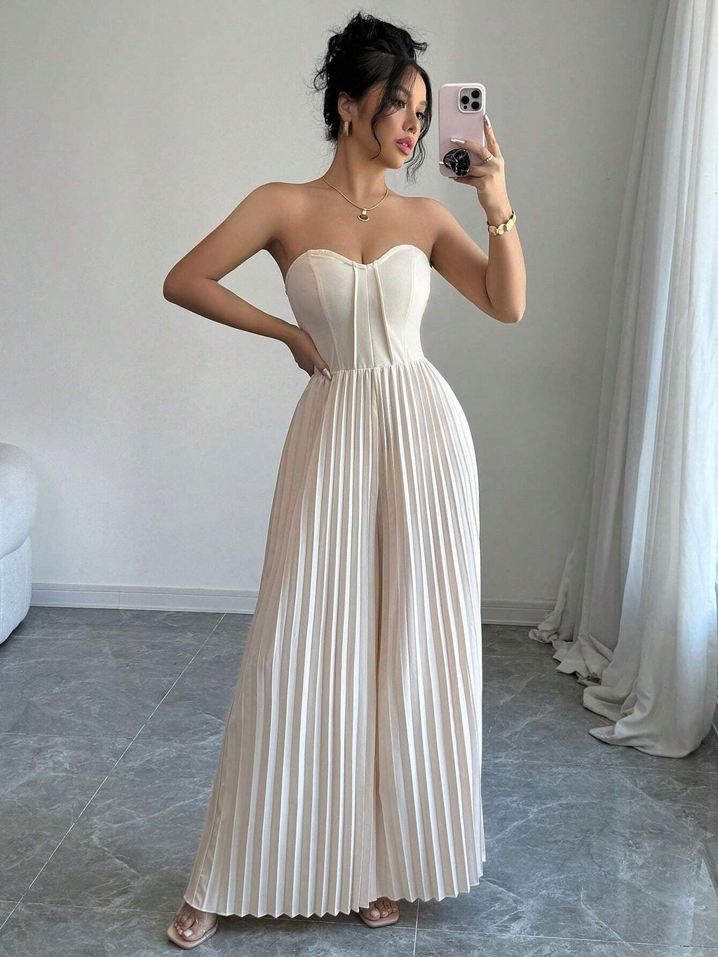 Women's Solid - color Tube Top With Waist - cinching Design - VibraStore