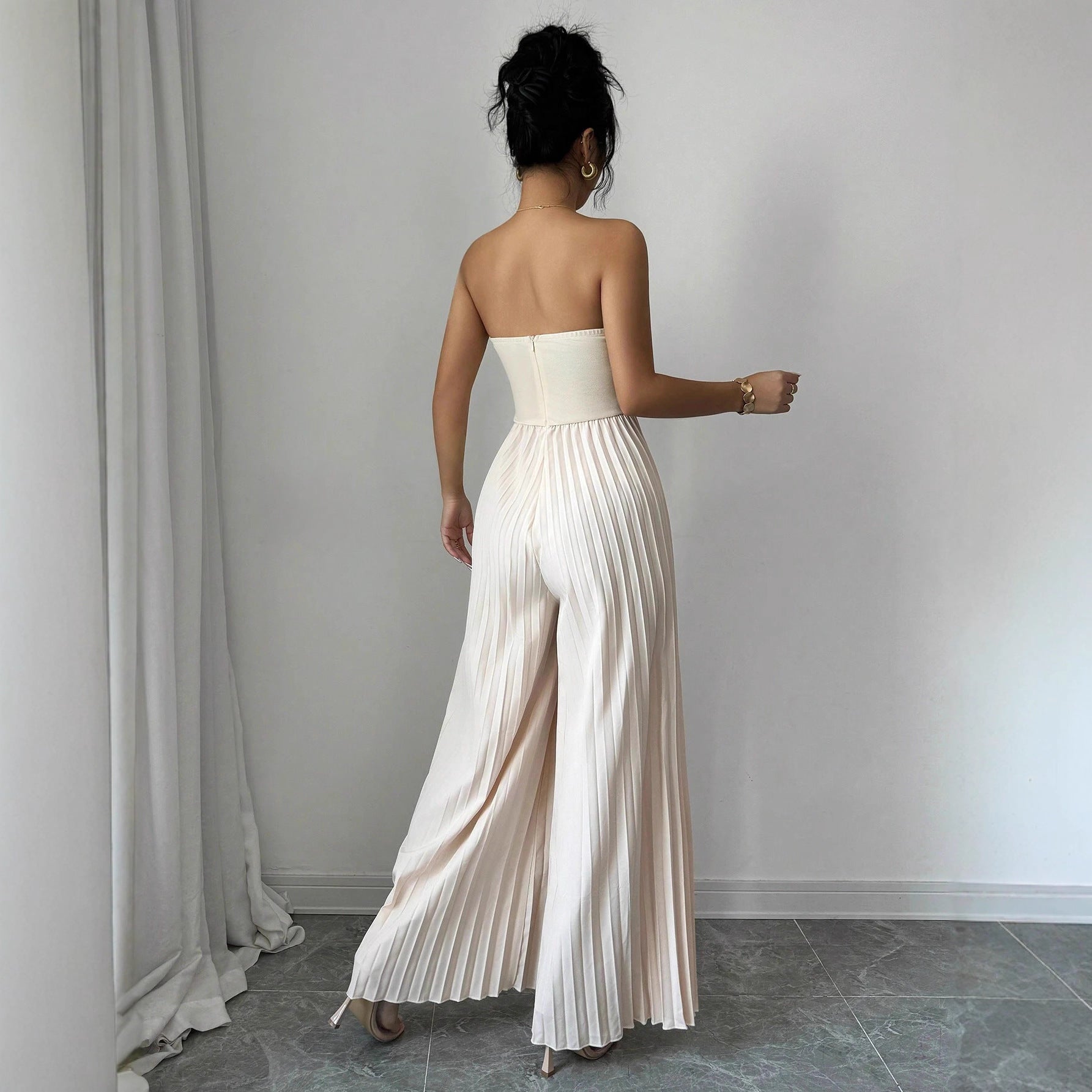 Women's Solid - color Tube Top With Waist - cinching Design - VibraStore