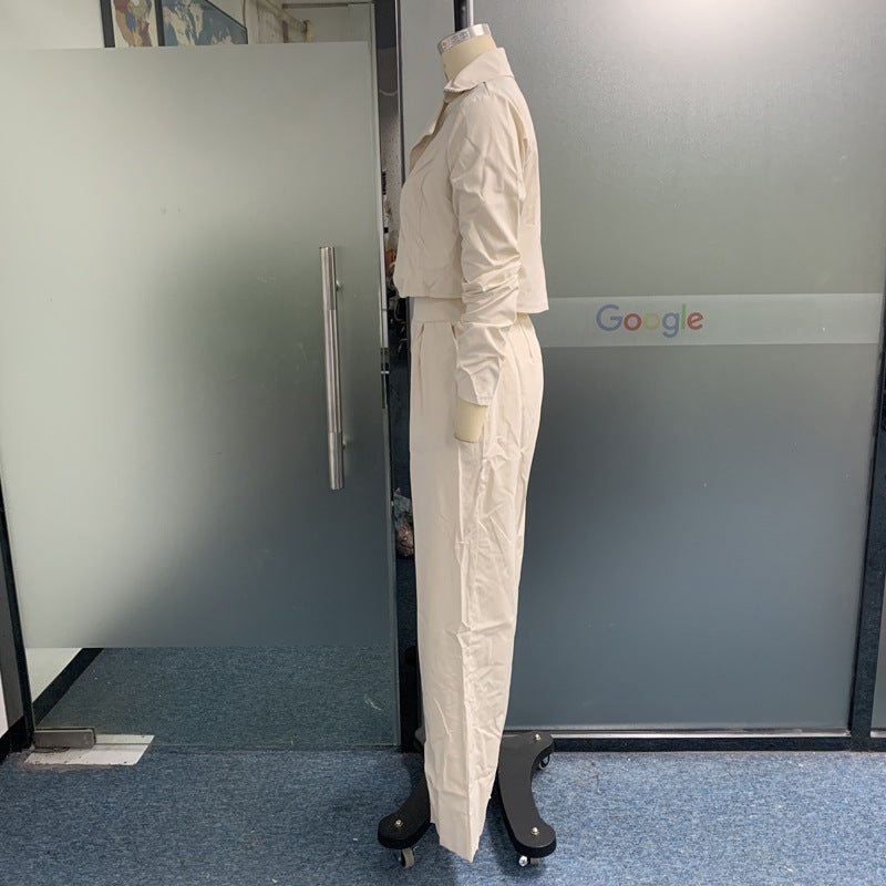 Women's Suit Autumn New Solid Color Loose Trousers Two - piece Set - VibraStore