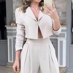 Women's Suit Autumn New Solid Color Loose Trousers Two - piece Set - VibraStore