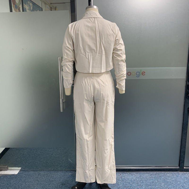 Women's Suit Autumn New Solid Color Loose Trousers Two - piece Set - VibraStore