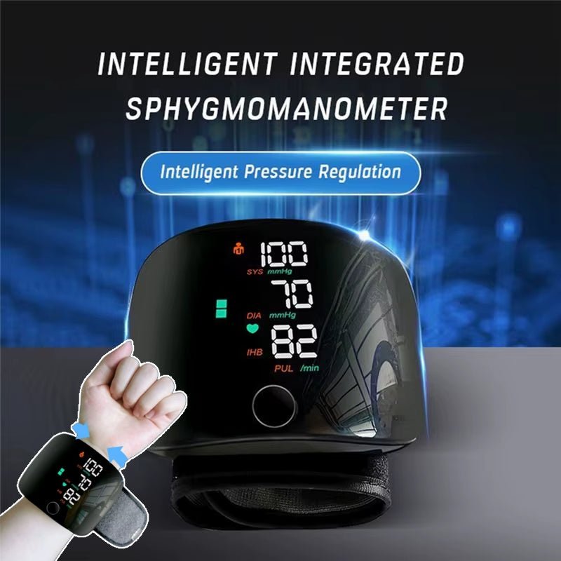 Wrist Sphygmomanometer Rechargeable Blood Pressure Meter Wrist Blood Pressure Eter Smart Touch Screen Blood Pressure Meter Household Electronics - VibraStore